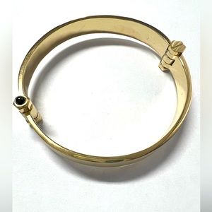 Gold color bangle bracelet clip clasp ladies size